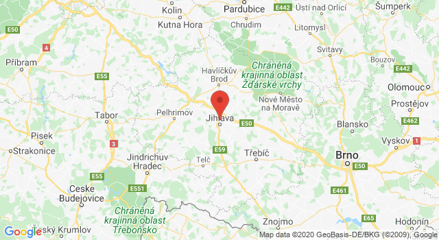 Google map: Sládkova 4568/52, Jihlava